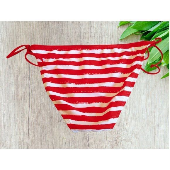 Junior's Xhilaration Red/White Stripe Bikini Bottom‎ NWT - Picture 4 of 5